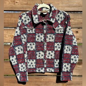 Rough Rider Circle T Shacket Red Blue American Flag Stars & Stripes Design